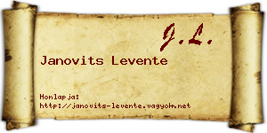Janovits Levente névjegykártya
