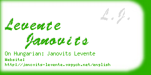 levente janovits business card
